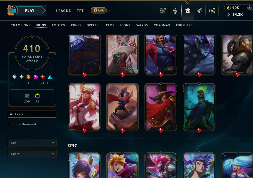 👑(EUW) EMERALD IV( SUPER HIGH ELO) 🚀400+ SKIN