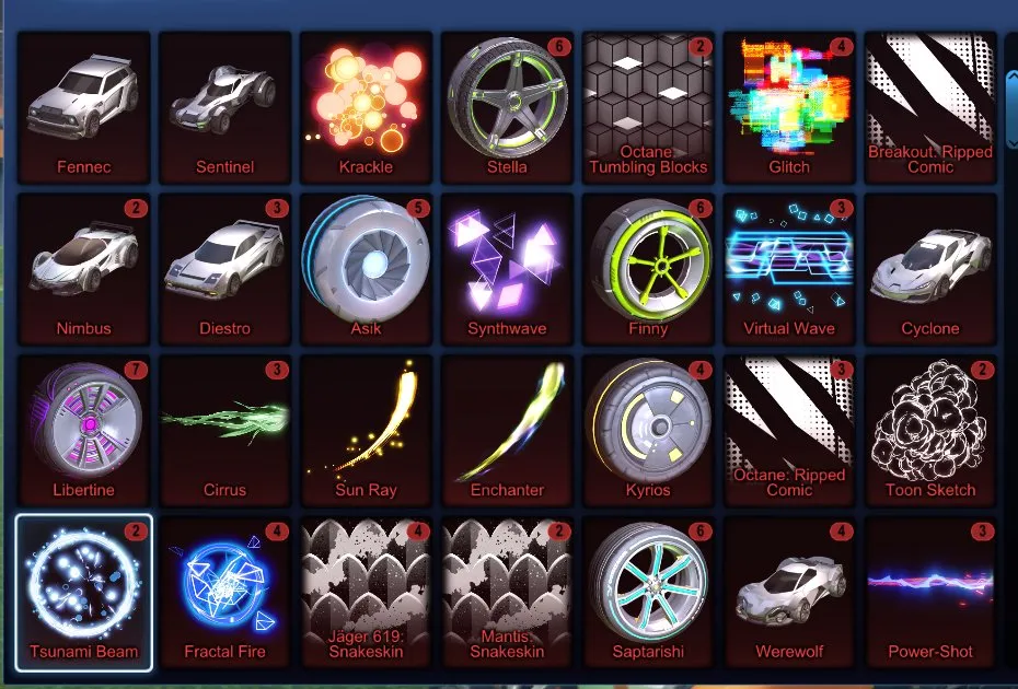 STOCK849 //Fennec Main With 35+ Cars, 20+ Black Markets, Titanium White Merc, Painted Hotshot, Massive Decal Inventory(K)