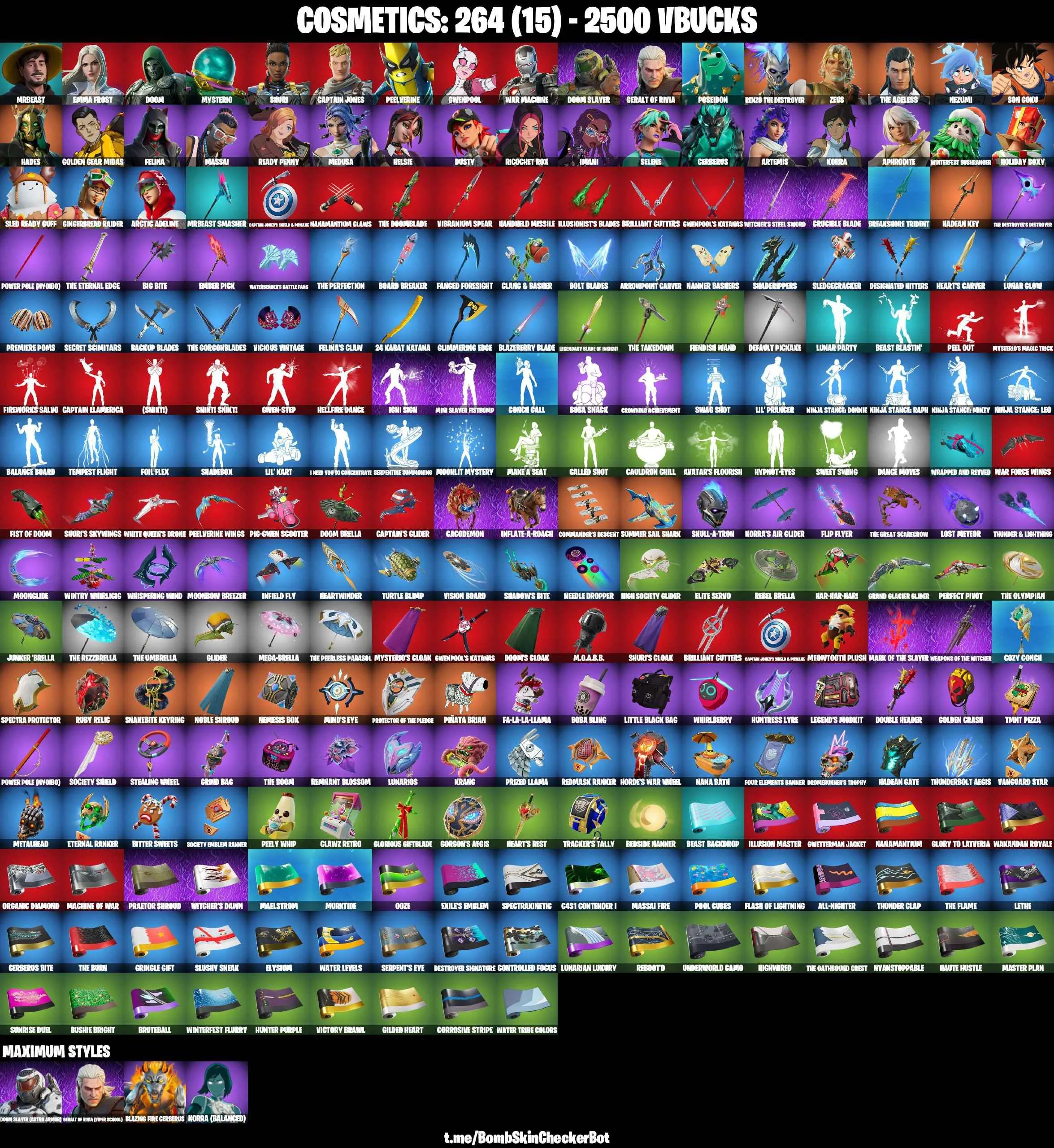 ❤️37 SKINS❤️SON GOKU❤️ARTEMIS❤️HELSIE❤️MEDUSA❤️SELENE❤️DUSTY❤️ARCTIC ADELINE❤️RENZO THE DESTROYER❤️NEZUMI❤️CAN PLAY ON PSN❤️XBOX❤️PC❤️NINTENDO❤️MOBILE❤️2500 VBUCKS❤️FULL EMAIL ACCESS❤️