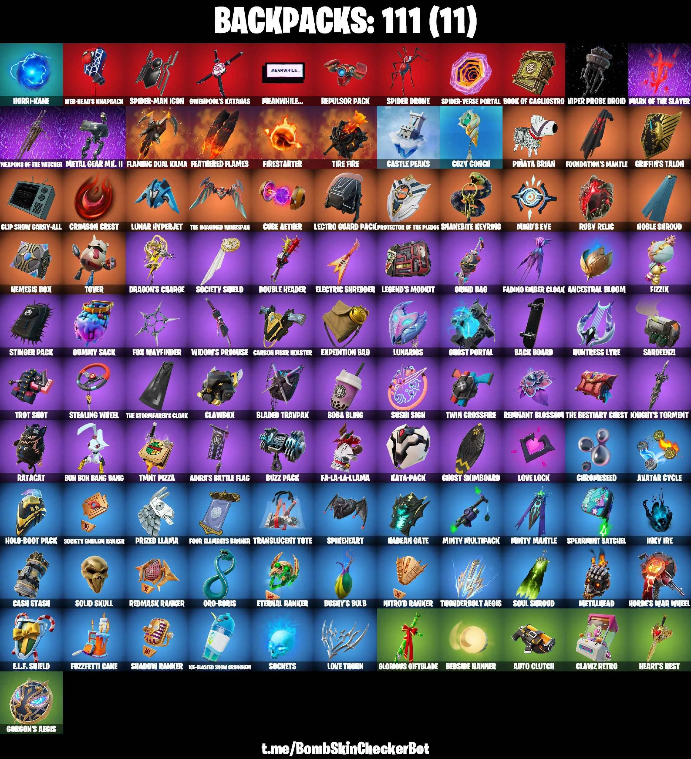 ❤️93 SKINS❤️GET GRIDDY❤️BACKLASH❤️SKULL TROOPER❤️MINA PARK❤️SPIDER-GWEN STACY❤️SPIDER-MAN ZERO❤️SPIDER-MAN(MILES MORALES)❤️SPIDER-MAN(NO WAY HOME)❤️SPIDER-MAN❤️DARTH VADER❤️DUMMY SUPREME❤️ARTEMIS❤️EVIE❤️TSUKI 2.0❤️AURA❤️HOPE❤️MEOW SKULLS❤️PEELY BONE❤️