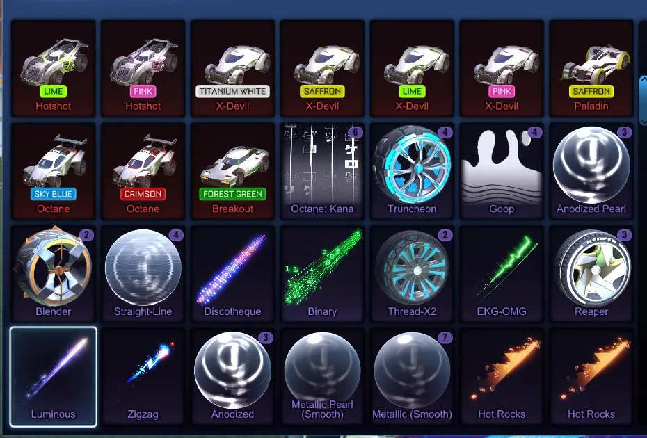STOCK694 //Dominus, Endo, 40+ Black Markets, Painted Cars, Massive Inventory (K)