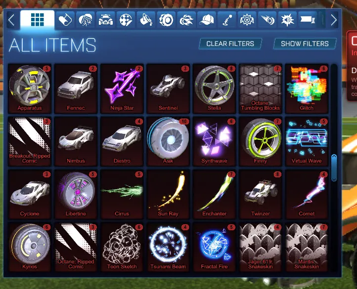 STOCK910 //Fennec + Octane ZSR + 40 Cars + 40 Boosts Account (K)
