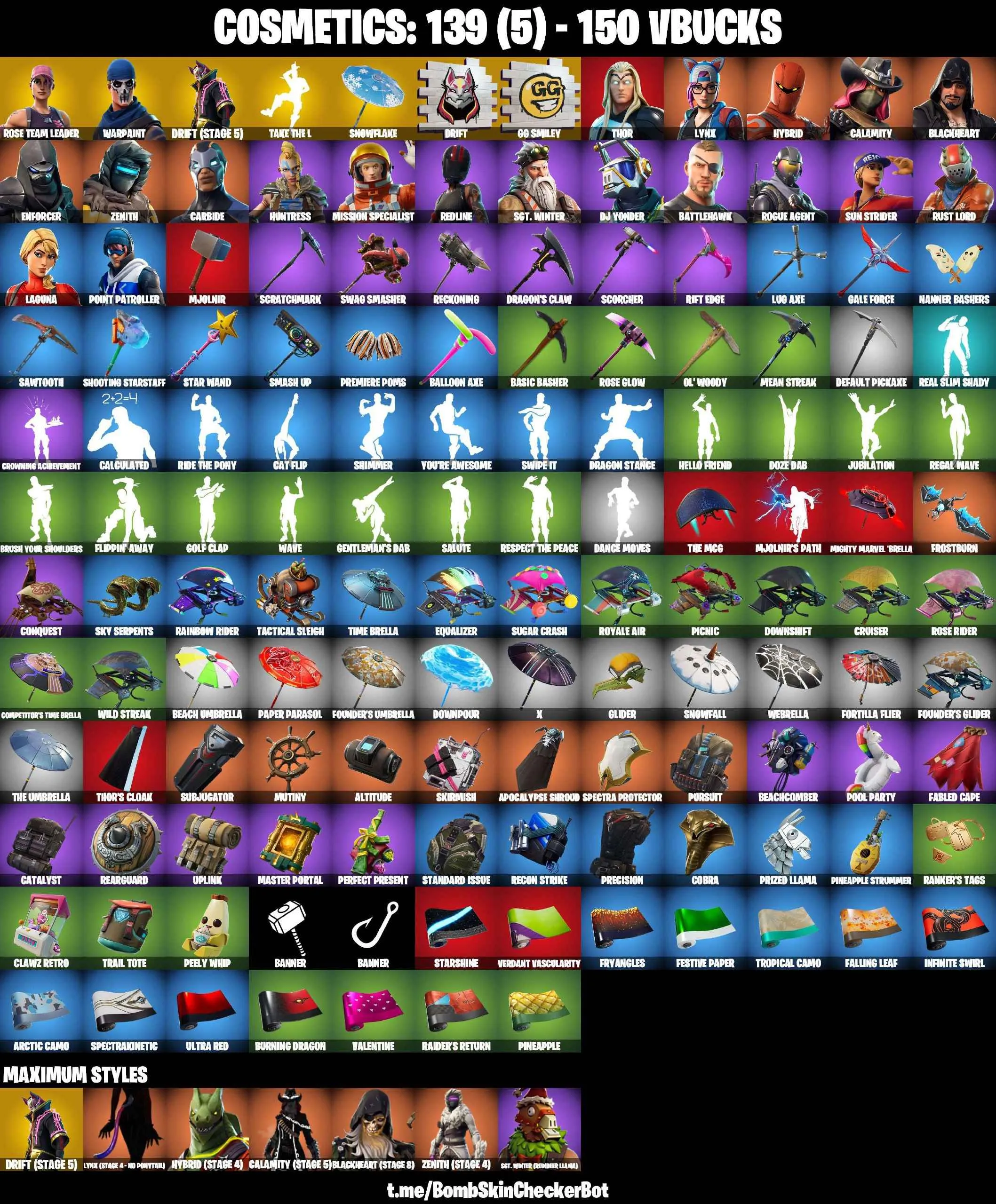 ❤️22 SKINS❤️TAKE THE L❤️OG STW❤️DRIFT(STAGE 5)❤️LYNX(STAGE 4)❤️CALAMITY(STAGE 5)❤️HYBRID(STAGE 4)❤️ZENITH(STAGE 4)❤️BLACKHEART(STAGE 8)❤️ROGUE AGENT❤️SNOWFLAKE❤️PEELY WHIP❤️CAN PLAY ON PSN❤️XBOX❤️PC❤️NINTENDO❤️MOBILE❤️150 VBUCKS❤️FULL EMAIL ACCESS❤️