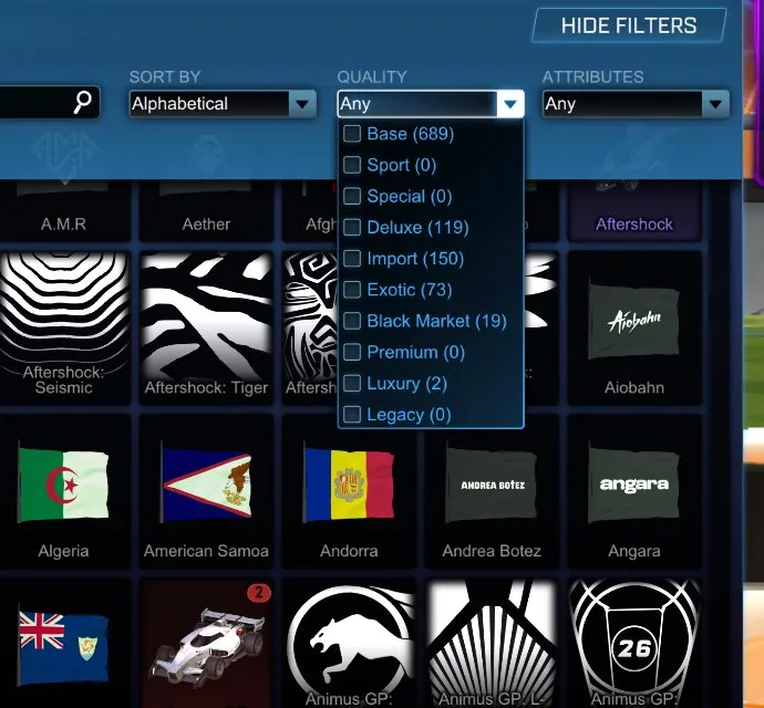 STOCK731 //Titanium White Fennec, TW Standard Boost, 19 Black Market Decals & Goal Explosions, 55 Painted Cars (K)