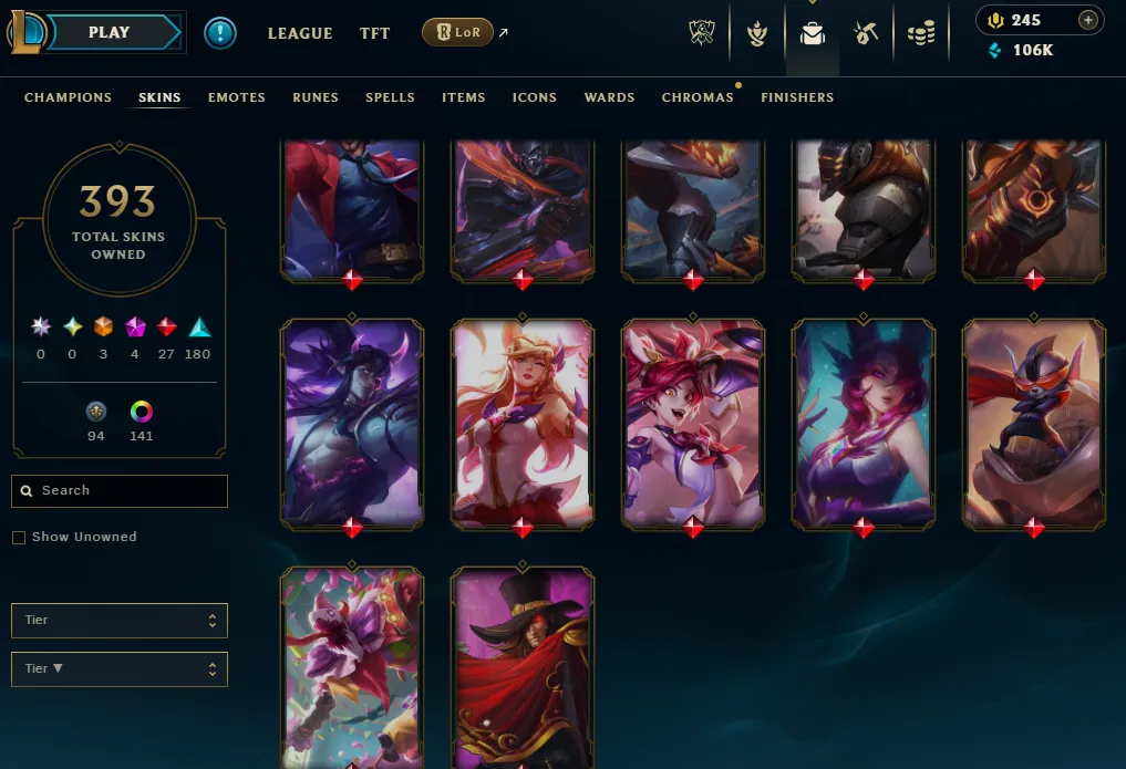 👑(EUW) UNRANKED ( HIGH ELO ) 🚀393 SKIN
