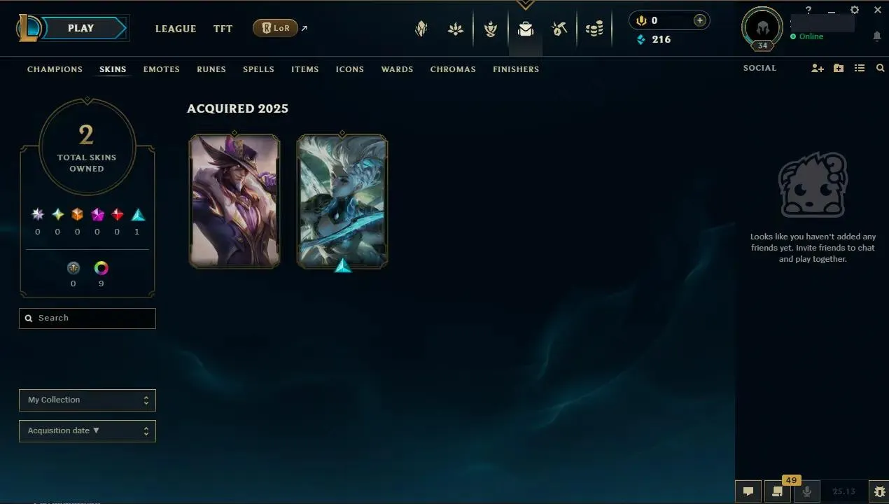 ✨ EUNE ⭐ Handlevel  ✨ WR: 78% Faerie Court Katarina + Chromas ⸱ +38LP Gains⚡ Silver II (49 LP)  🎨 Skins: 2 ♾️ Lifetime Ownership 📧 Full Email Access 👑 High Quality Riot Account #ZLA