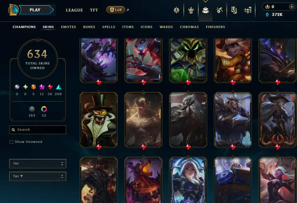 👑(EUW) UNRANKED (SUPER HIGH ELO) 🚀634 SKIN