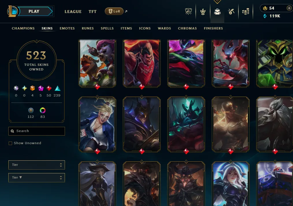 👑(EUW) SILVER I 97LP (HIGH ELO) 🚀523 SKIN