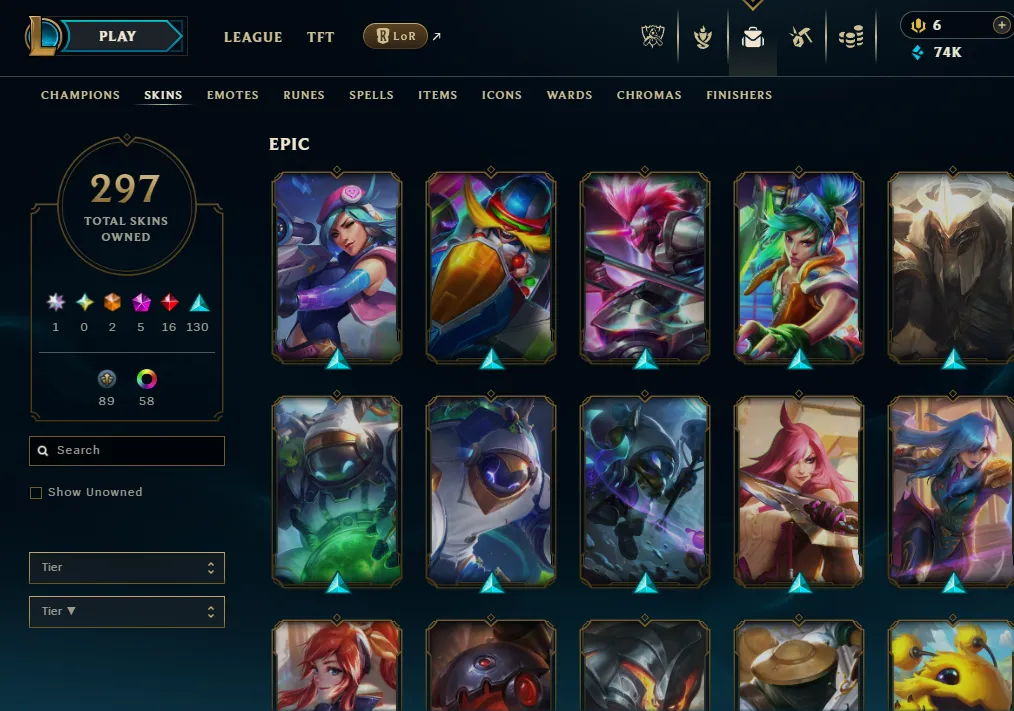 👑(EUW) PLATINUM IV (HIGH ELO) 🚀297 SKIN , KAI'SA UZI