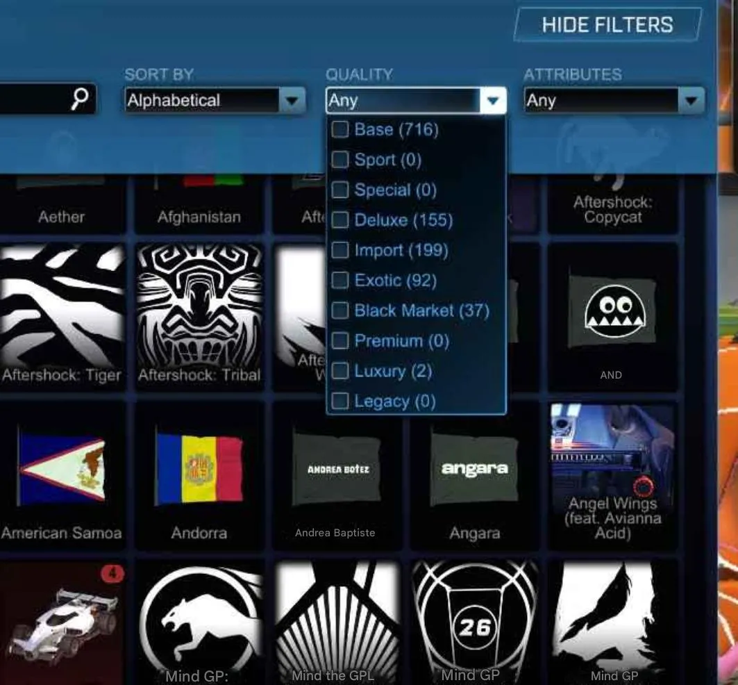 STOCK803 //Fennec, Dominus, Titanium White Cars, 30+ Black Market Decals & Explosions (K)