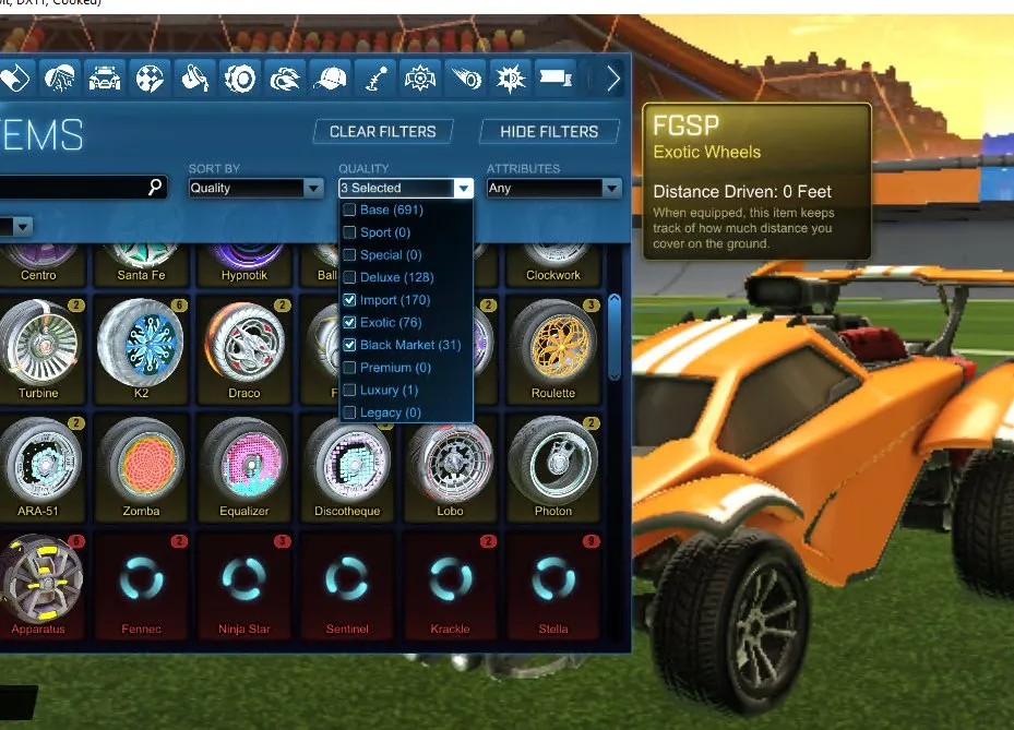 STOCK850 //ACC with Fennec, Dominus, Octane, 35+ Bodies, 20+ Black Markets, Many Exotic Wheels (K)