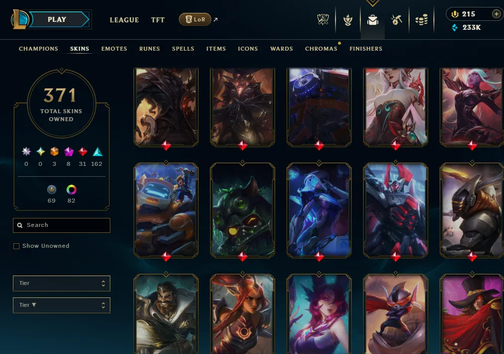 👑(EUW) GOLD III(80% WR, SUPER HIGH ELO) 🚀371 SKIN