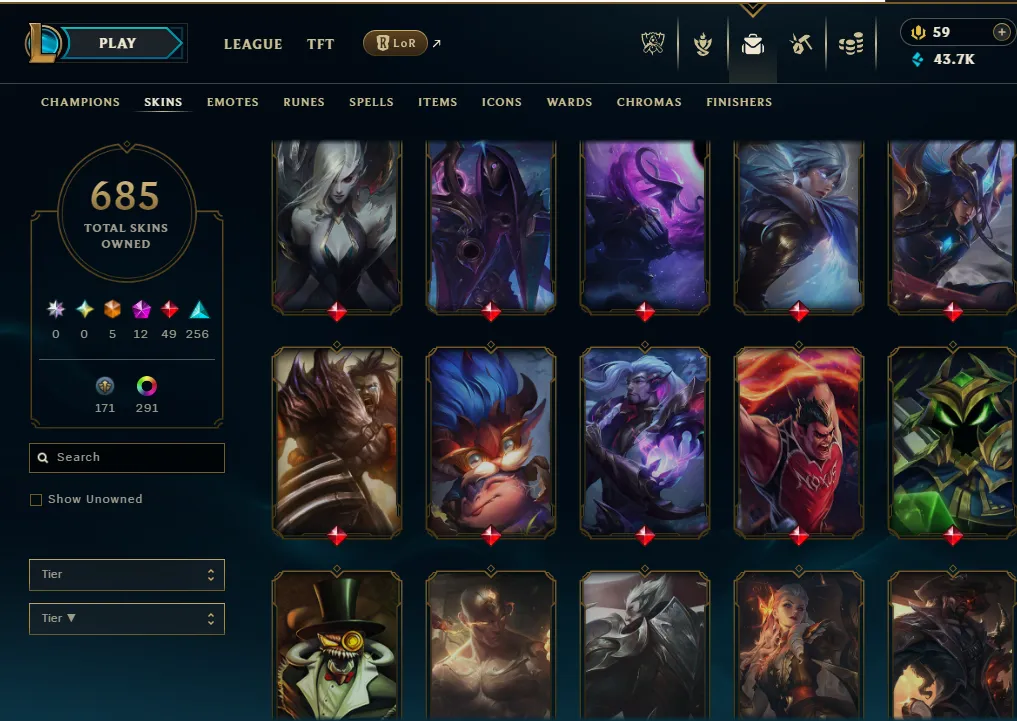 👑(EUW) GOLD IV 97 LP(60% WR, HIGH ELO) 🚀685 SKIN