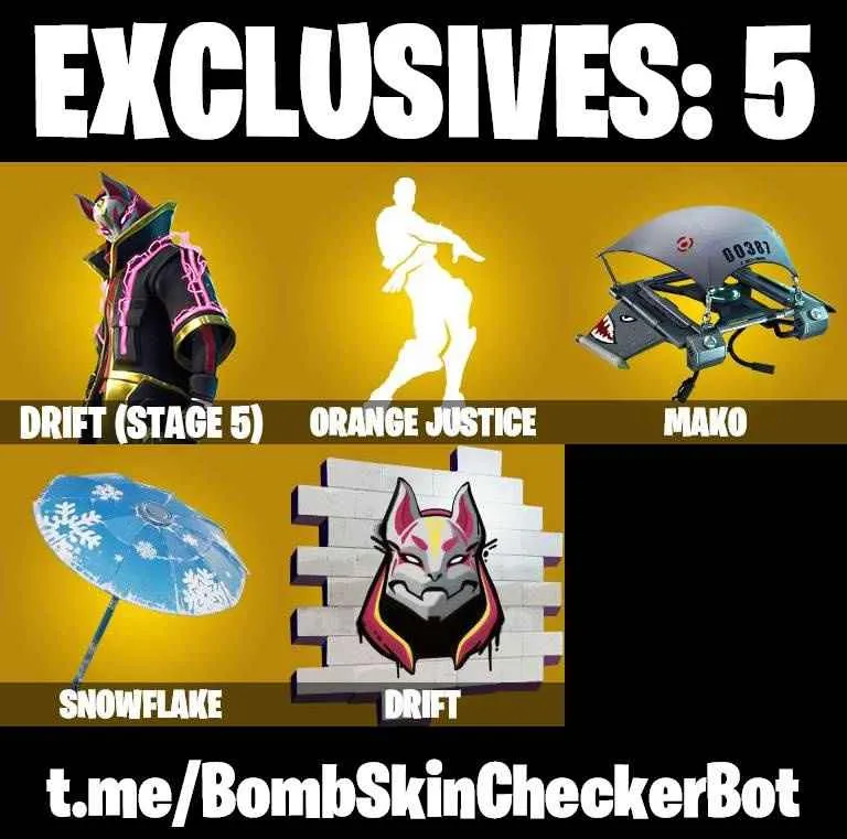 ❤️11 SKINS❤️MAKO❤️ORANGE JUSTICE❤️ROOK❤️DRIFT(STAGE 5)❤️REDLINE❤️SUN STRIDER❤️HUNTRESS❤️SNOWFLAKE❤️PEPPERMINT PICK❤️CAN PLAY ON PSN❤️XBOX❤️PC❤️NINTENDO❤️MOBILE❤️1100 VBUCKS❤️FULL EMAIL ACCESS❤️