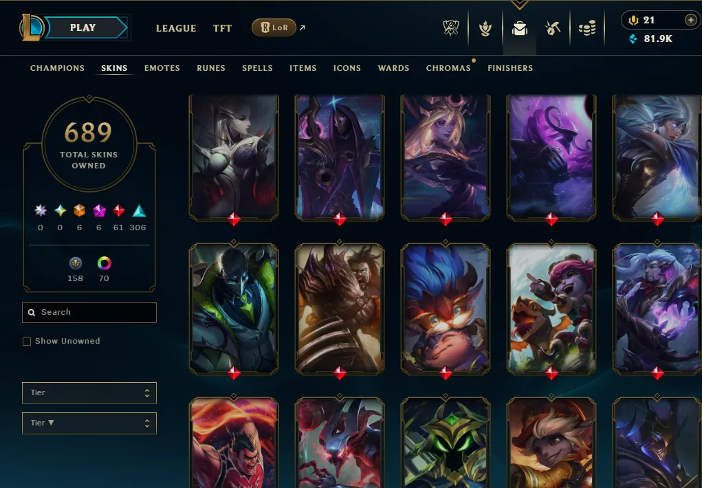 👑(EUW) GOLD I(100% WR, SUPER HIGH ELO) 🚀689 SKIN