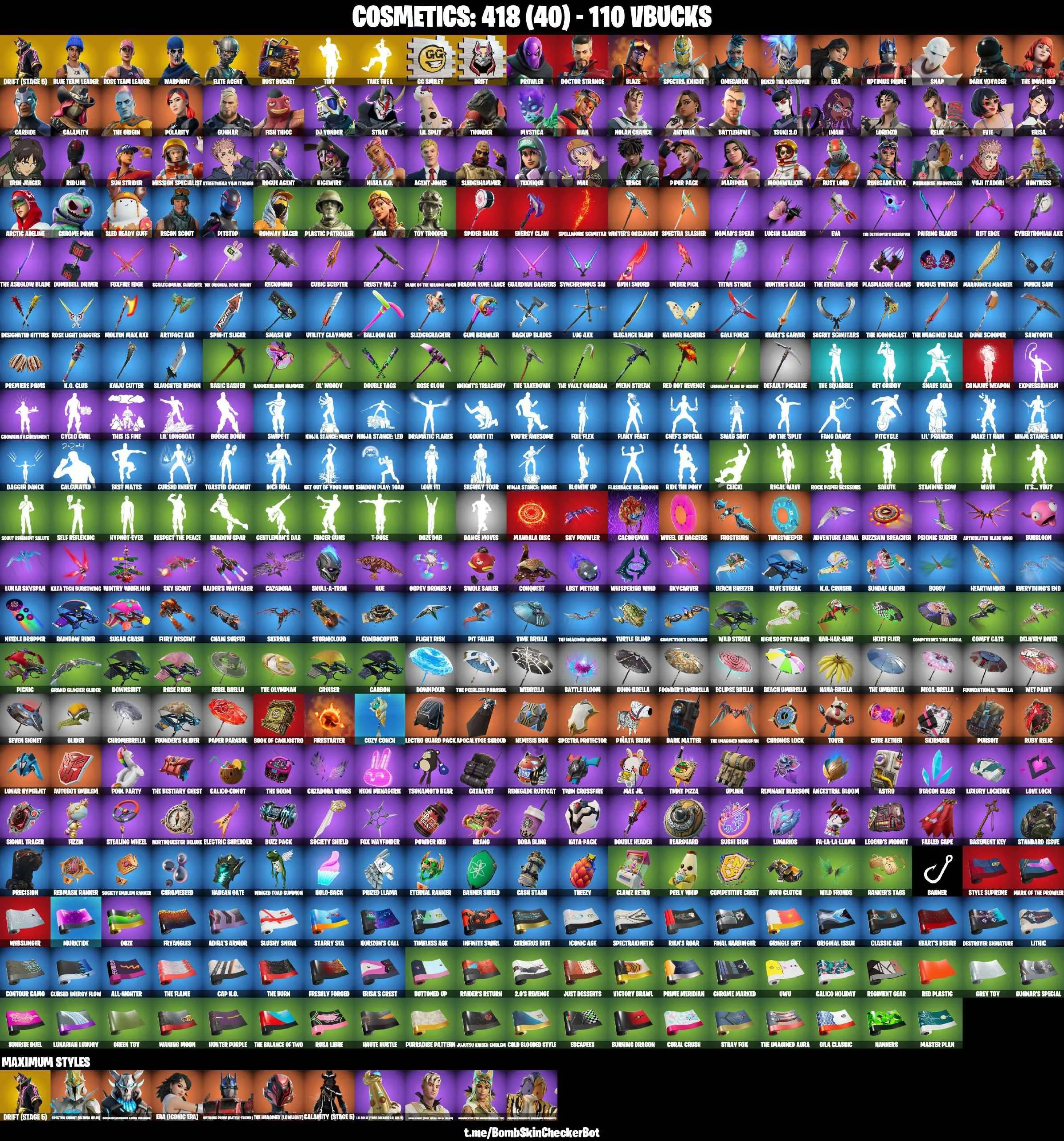 ❤️67 SKINS❤️TAKE THE L❤️ELITE AGENT❤️YUJI ITADORI❤️STREETWEAR YUJI ITADORI❤️GET GRIDDY❤️OG STW❤️POLARITY❤️TOY TROOPER❤️PLASTIC PATROLLER❤️TIDY❤️EREN JAEGER❤️ERA(MAX)❤️EVIE❤️TSUKI 2.0❤️MARIPOSA❤️AURA❤️DRIFT(STAGE 5)❤️RUST BUCKET❤️CAN PLAY ON PSN❤️XBOX❤️PC❤️