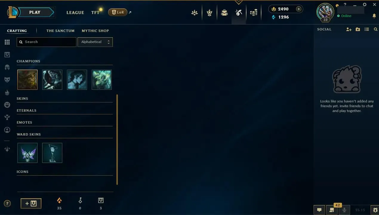 🌍 EUW ⚡ Gold III (13 LP)✨ WR: 75% 💴 RP: 2490 🔥 MAX LP Gains ♾️ Lifetime Ownership 📧 Full Email Access