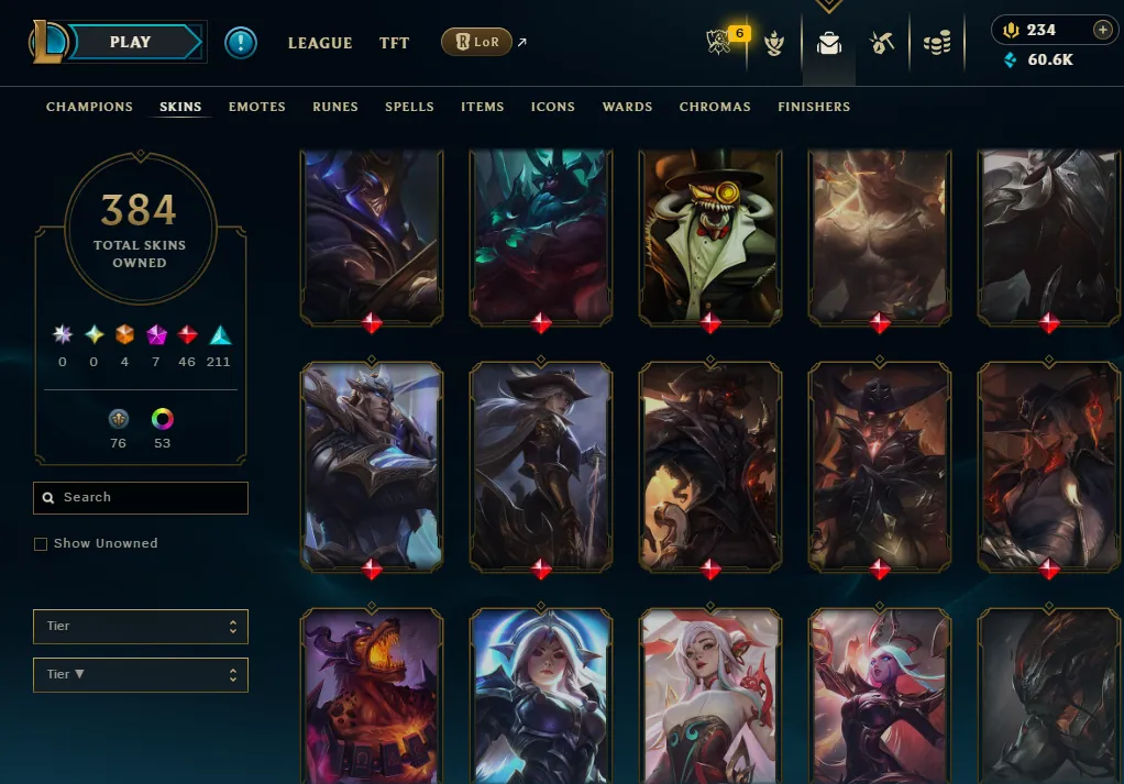 👑(EUW) BRONZE I (100% WR, HIGH ELO) 🚀384 SKIN