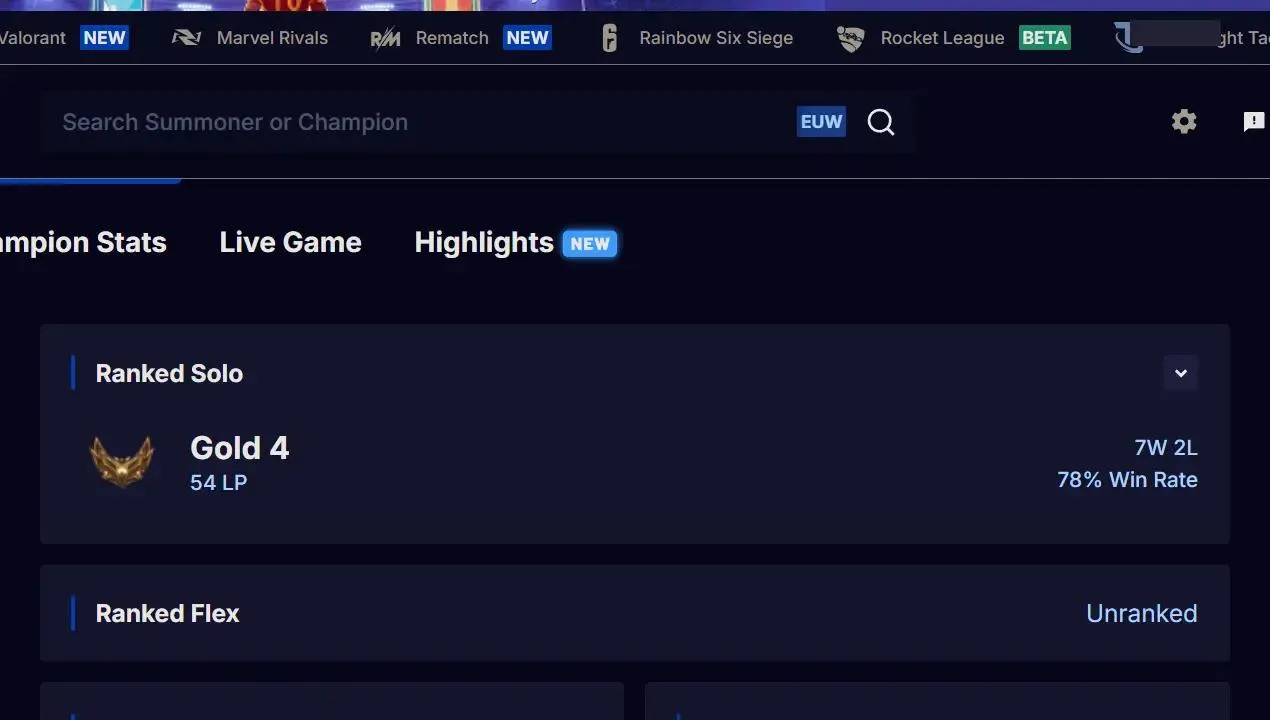 🌍 EUW 🛡️ Handlevel  ✨ WR: 78% 🔥 Max LP Gains  ⚡ Gold IV (54 LP) ♾️ Lifetime Ownership 📧 Full Email Access
