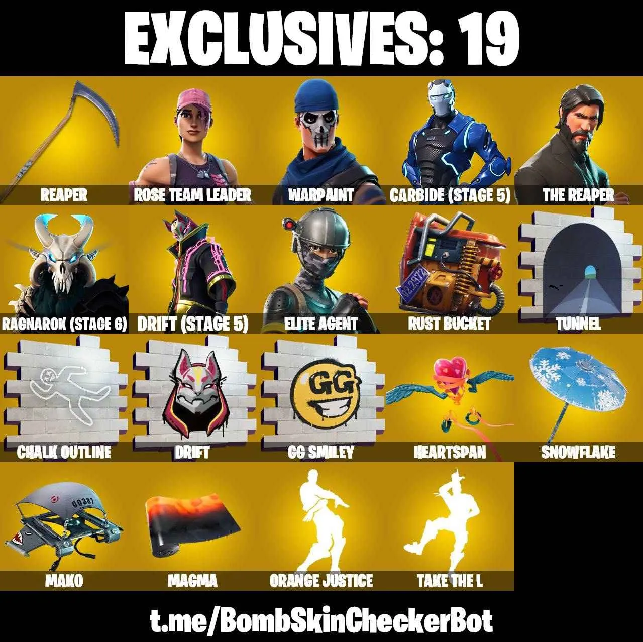 ❤️69 SKINS❤️TAKE THE L❤️MAKO❤️THE REAPER❤️ELITE AGENT❤️OG STW❤️OMEGA❤️WHIPLASH❤️ORANGE JUSTICE❤️ZOEY❤️ROOK❤️DRIFT(STAGE 5)❤️RAGNAROK(STAGE 6)❤️CARBIDE(STAGE 5)❤️NOG OPS❤️RED-NOSED RAIDER❤️SNOWFLAKE❤️RUST BUCEKT❤️CAN PLAY ON PSN❤️XBOX❤️PC❤️NINTENDO❤️MOBILE❤️