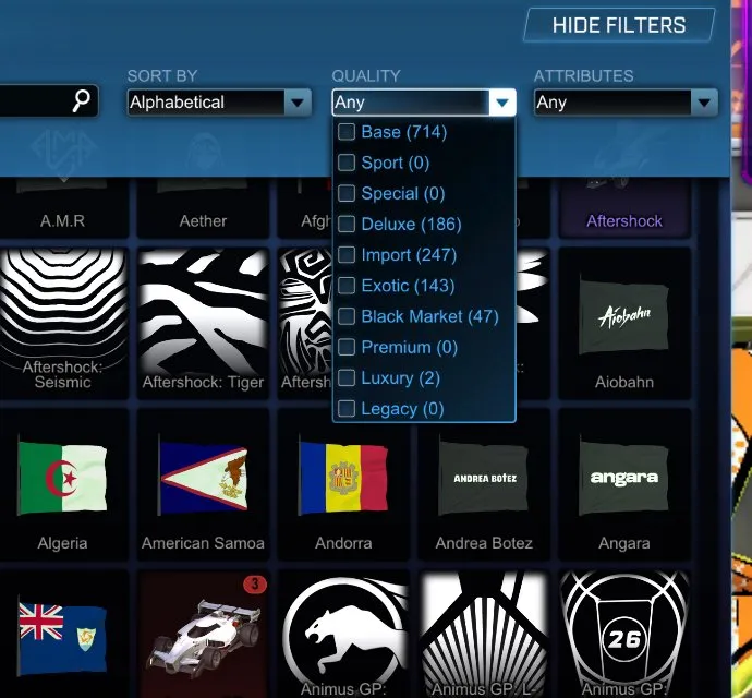 STOCK615 //Fennec, Over 350 Import, Black Market, Exotic Items – 47 Black Market, Titanium White Merc, Special Painted Cars (K)