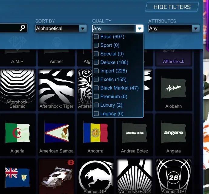 STOCK627 //Black Market 45 BM Decals Acc with Endo, Mantis, Octane ZSR, Cyclone, Werewolf, Animus GP, Centio (K)