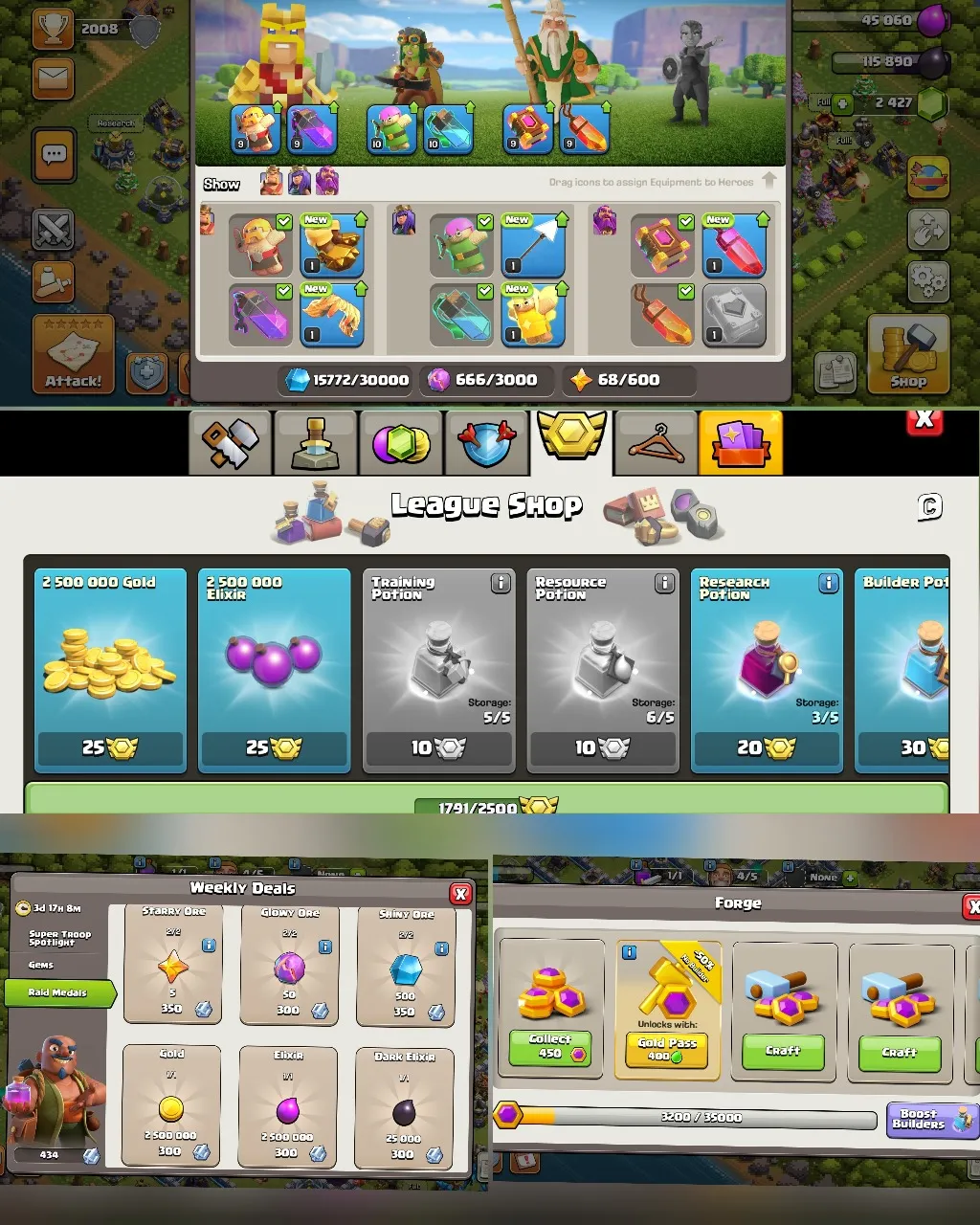 C030 TH12 PIXEL SCENERY - XP146 - 2,412 GEMS - CN 1,500 GEMS - BK55 SKIN3 - AQ61 SKIN2 - GW33 SKIN WARDEN MASTER - BM11