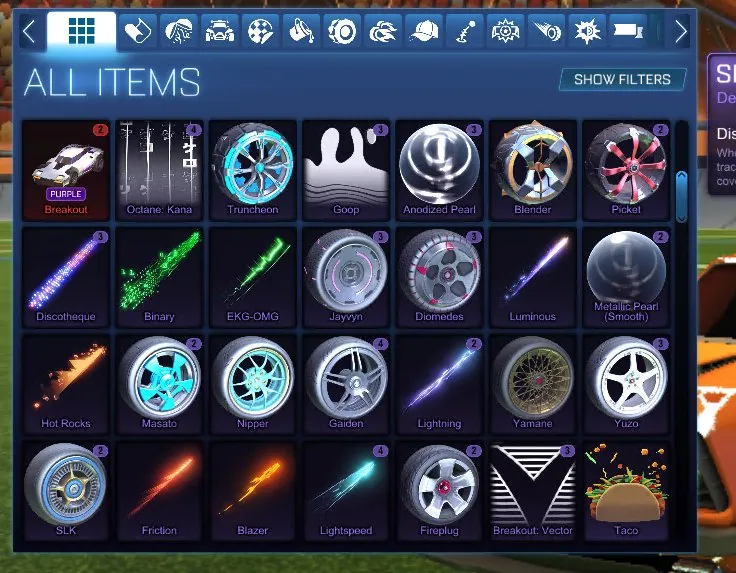STOCK734 //Acc with Fennec, Dominus, 50+ Drops, Black Market Goal Explosions and Decals (K)
