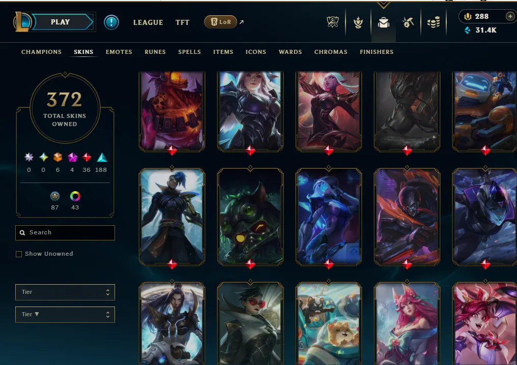 👑(EUW) UNRANKED ( HIGH ELO ) 🚀372 SKIN