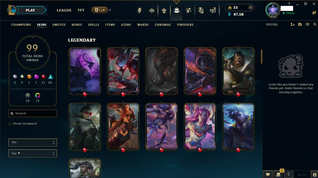 🏆 EUNE New Season⌛ Diamound 4 🚀  level 410⌛+154 Champ 💯+99 SKIN🚀87k  Blue Essence 🏆 Recovery Info ✅ 