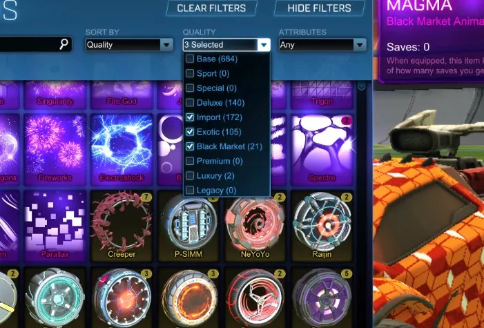 STOCK761 //Black Market Decals Fennec Account with 250+ Exotics, Samurai, TW Merc, Painted Standards (K)