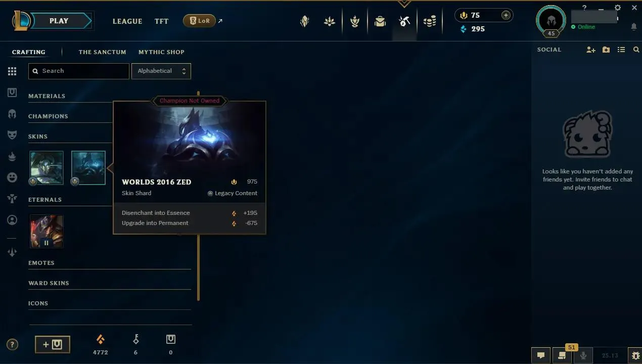 ✨ EUW ⭐ Handlevel  ✨ Battle Queen Katarina & More ⚡ Emerald IV (50 LP)  🎨 Skins: 7 ♾️ Lifetime Ownership 📧 Full Email Access 👑 High Quality Riot Account #ZLA