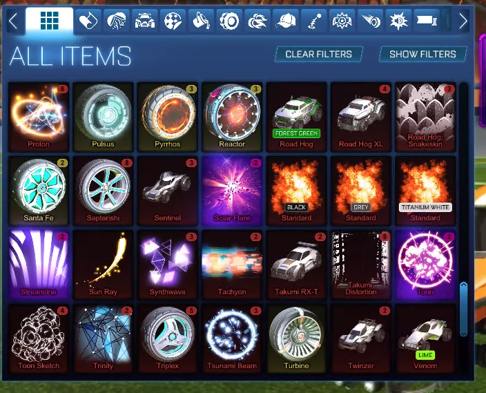 STOCK857 // Fennec 35+ Cars Black TW Standard Boost 300+ Chests Octane Breakout Dominus + All Items Bodies (K)