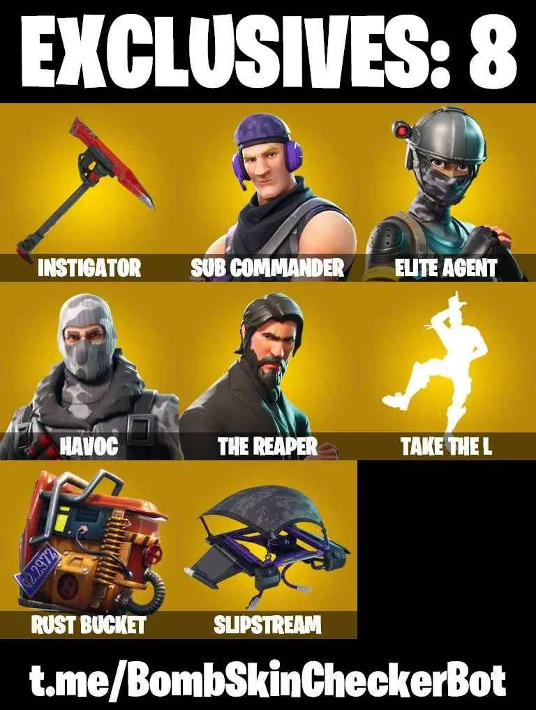 ❤️28 SKINS❤️TAKE THE L❤️THE REAPER❤️ELITE AGENT❤️HAVOC❤️SUB COMMANDER❤️ISAAC CLARKE❤️HARLEY QUINN(MAX)❤️EREN JAEGER❤️MYSTICA(MAX)❤️RUST BUCKET❤️CAN PLAY ON PSN❤️XBOX❤️PC❤️NINTENDO❤️MOBILE❤️100 VBUCKS❤️FULL EMAIL ACCESS❤️