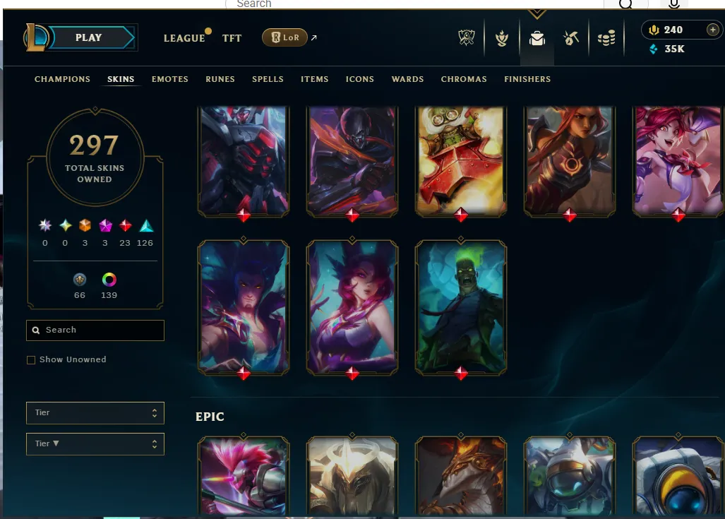 👑(EUW) GOLD II(80% WR, SUPER HIGH ELO) 🚀297 SKIN