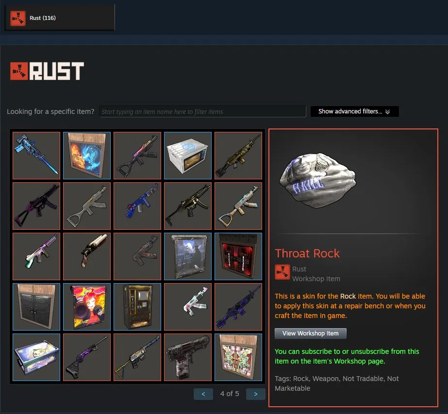 ✧・゚:*✧ 15% OFF ✧・゚:*✧ Sale of the Season Rust - 116 Skins, Native Mail, Steam Level 1(#E39640903f) ✧・゚:*✧