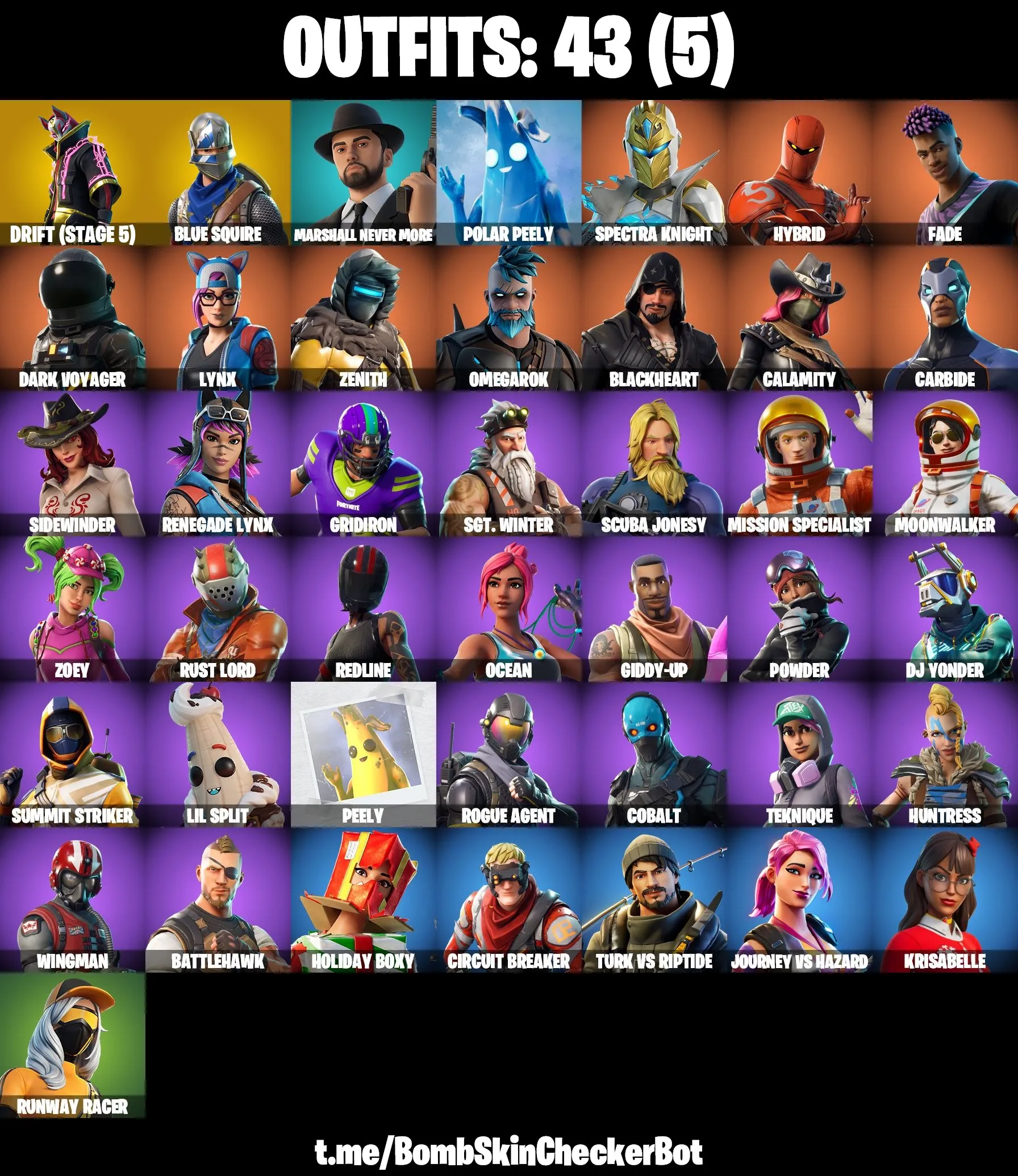 [PC/PSN/XBOX] ♨️ 43 SKINS ⭐ Blue Squire ⭐ Drift ( Stage 5 )⭐Take The L⭐