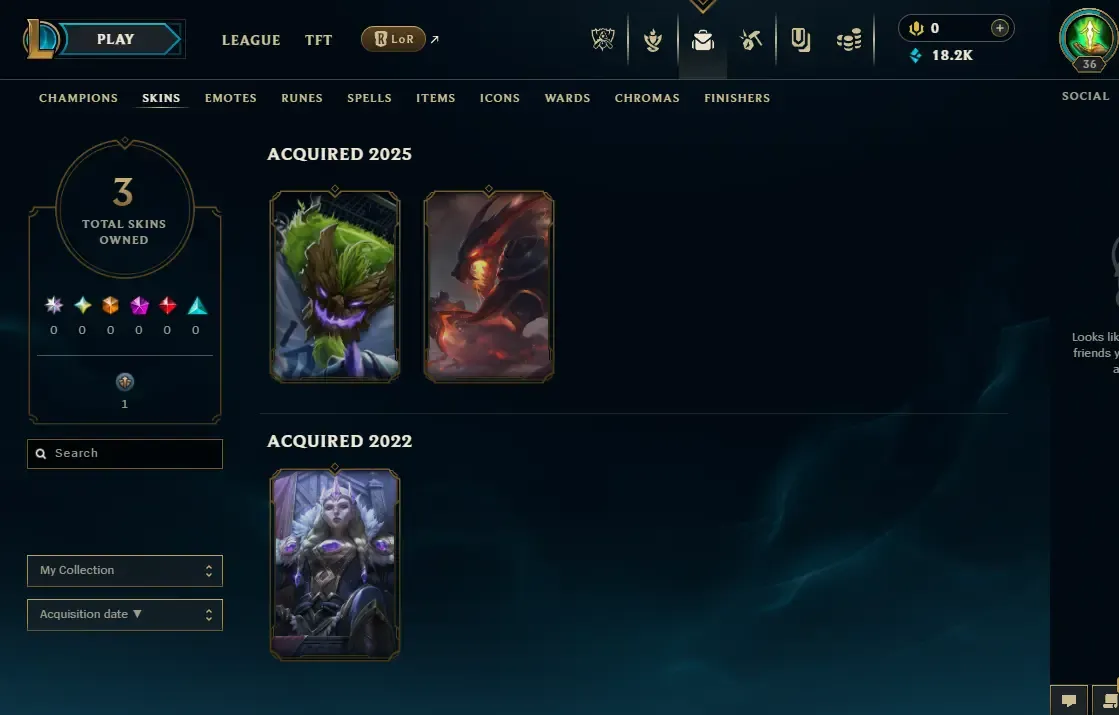NA Gold IV ⸱ 18200 BE ⸱ 28 Champions ⸱ 3 Skins ⸱ Changeable ID ⸱ Full Access - Instant Delivery