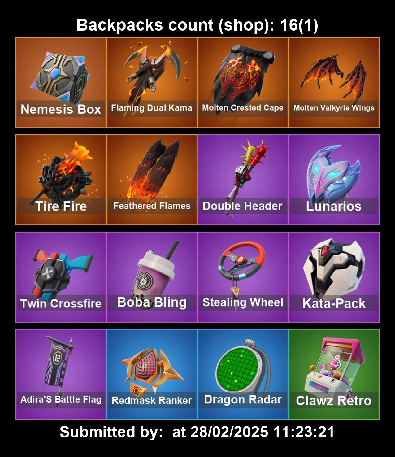 [PC/PS4-5/XBOX] 5 Skins | Molten Valkyrie | Molten Battle Hound | Molten Ragnarok | RoastLord | Incinerator Kuno | BackUpBlades | Cyclo Curl | Full Email Access