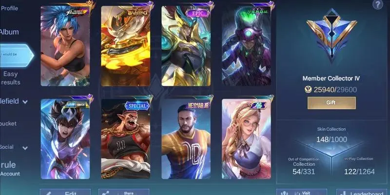 ML548 Hero 106 | 148 Skins | 1 Collector | 4 Epic | Mythic Rank