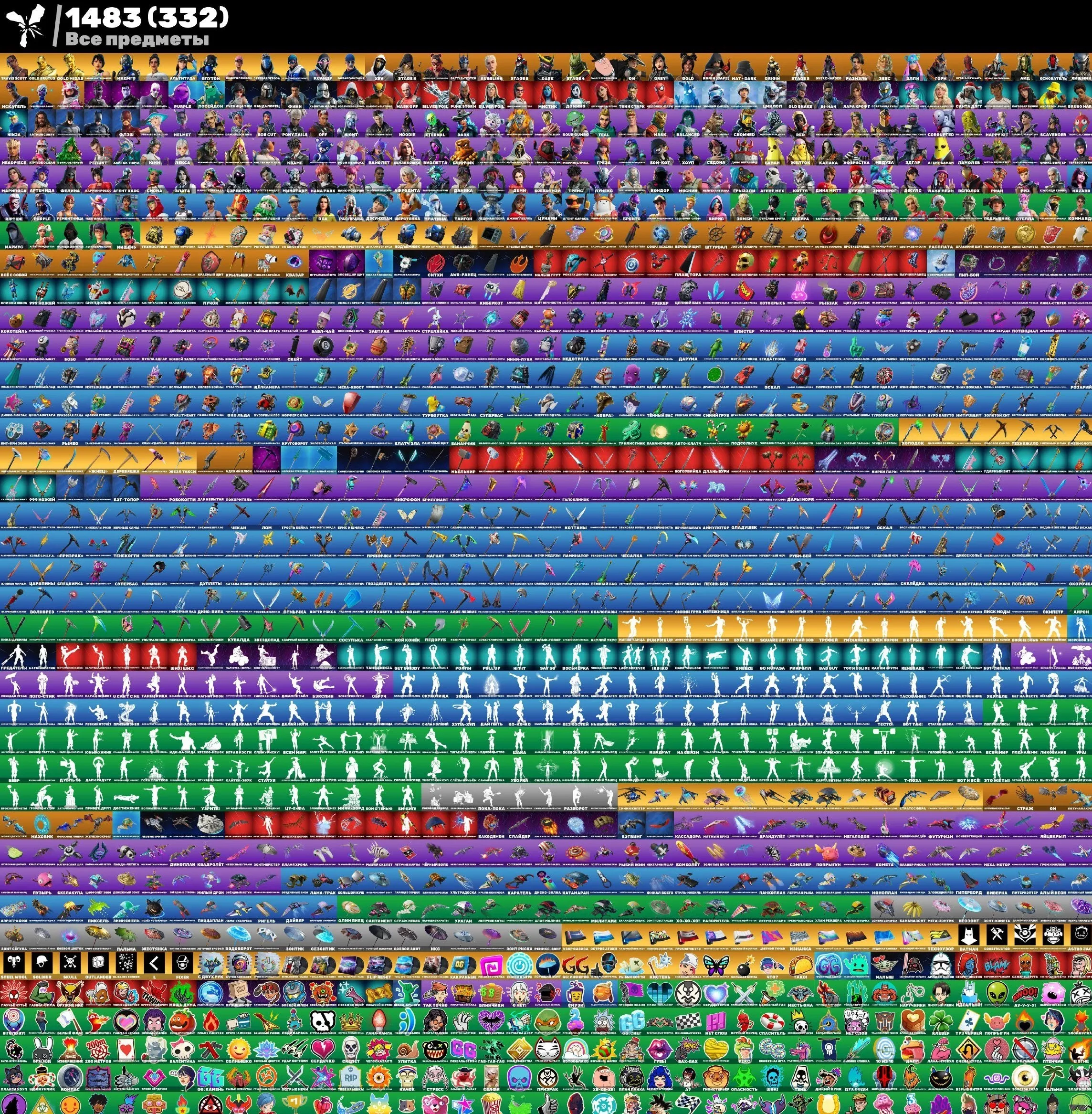 F871 240 Skins: PSN Exclusives, Travis Scott, Gold Midas, Minty, PVE V-Buck Farm, Dances, Full Email (G)