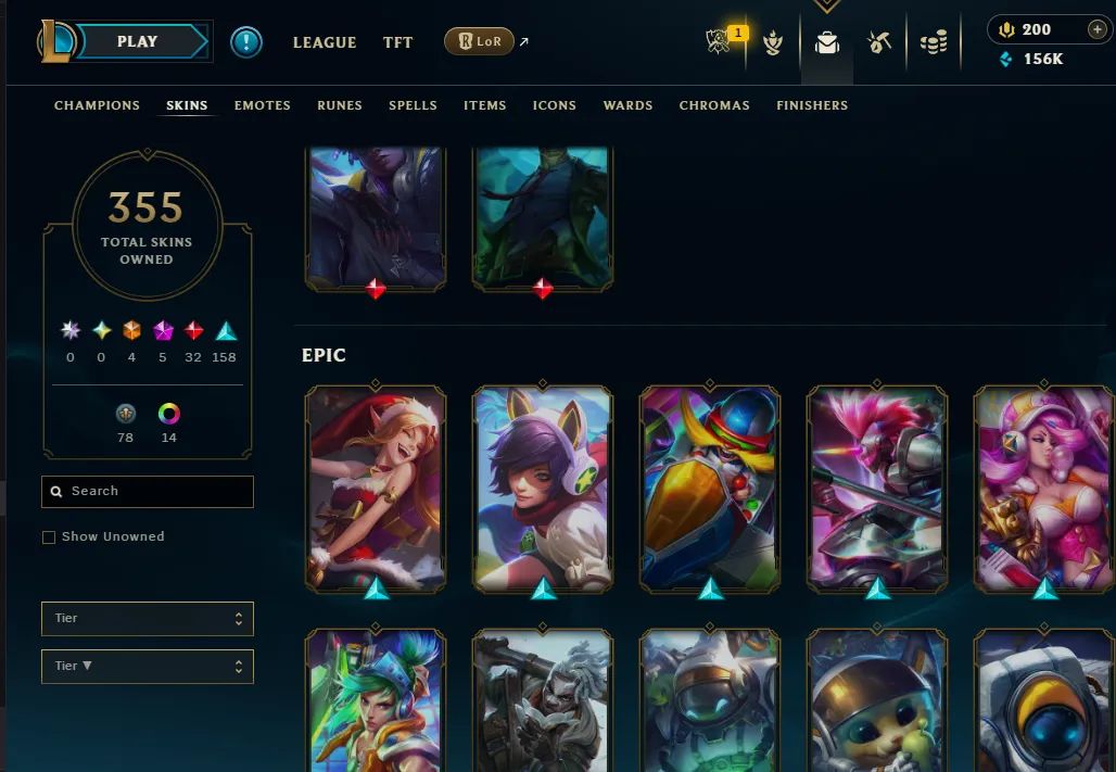 👑(EUW) SILVER II(100% WR, SUPER HIGH ELO) 🚀355 SKIN