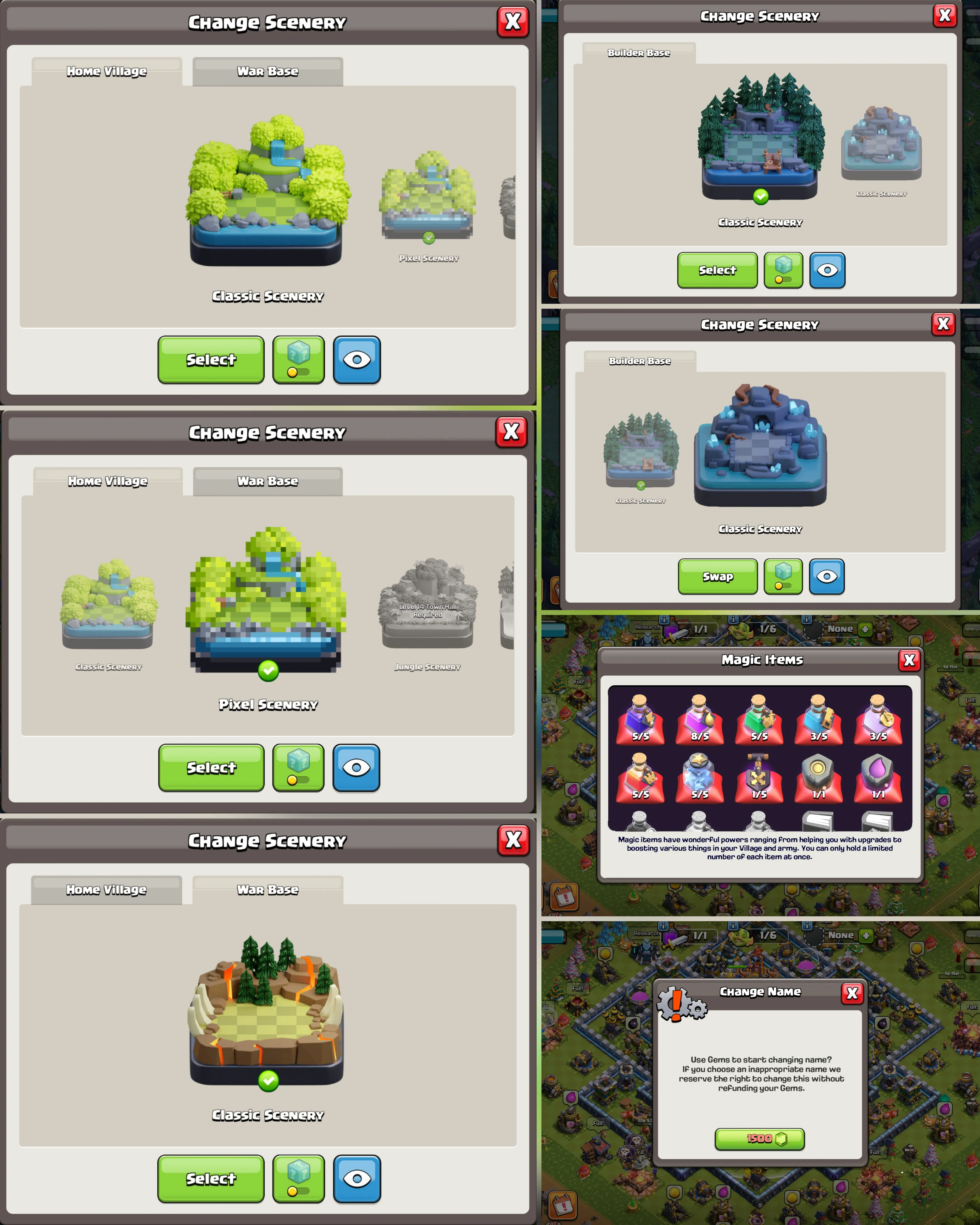 C013 TH13 PIXEL SCENERY - XP165 - 988 GEMS - CN 1,500 GEMS - BK54 SKIN2 SUPER SQUAD KING GG8 -AQ66 SKIN2 GHOST QUEEN FA6