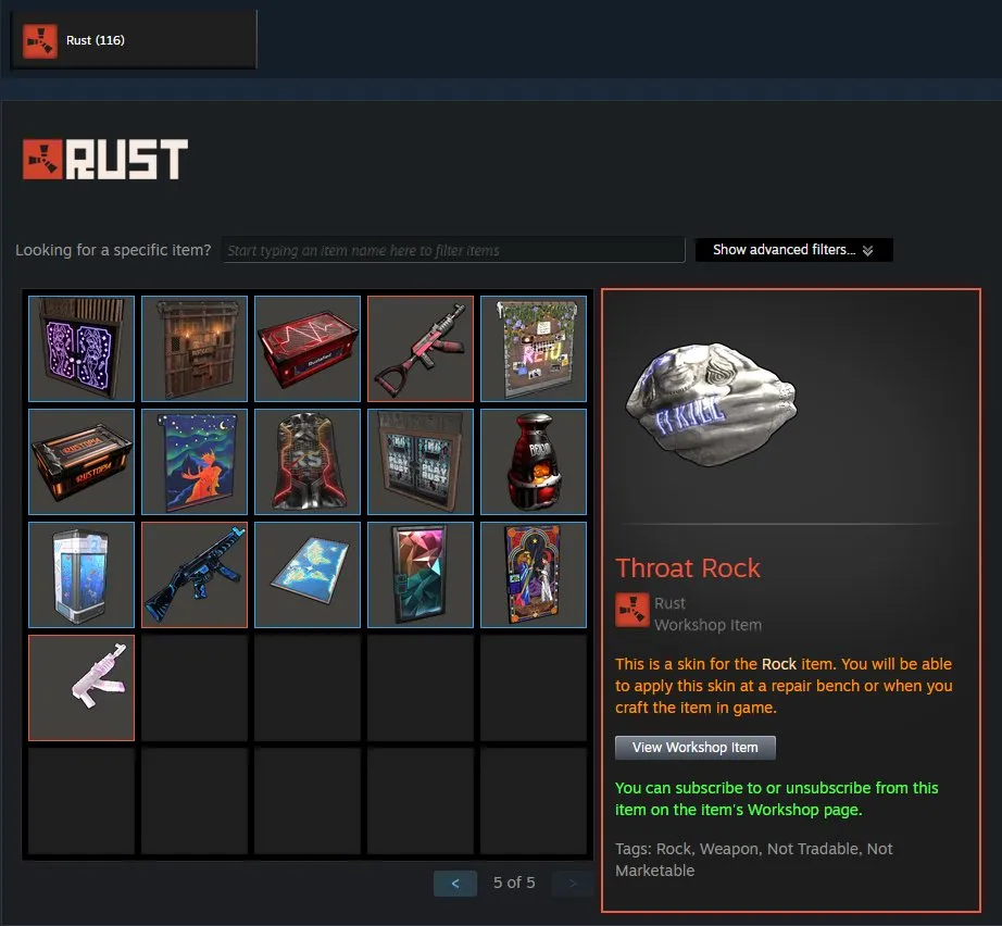 ✧・゚:*✧ 15% OFF ✧・゚:*✧ Sale of the Season Rust - 116 Skins, Native Mail, Steam Level 1(#E39640903f) ✧・゚:*✧