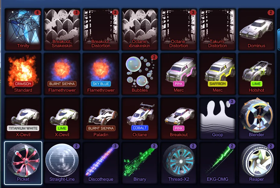 STOCK718 //Massive Painted Inventory with Fire God, Dueling Dragons, Electroshock, Fennec, Zomba, Draco (K)