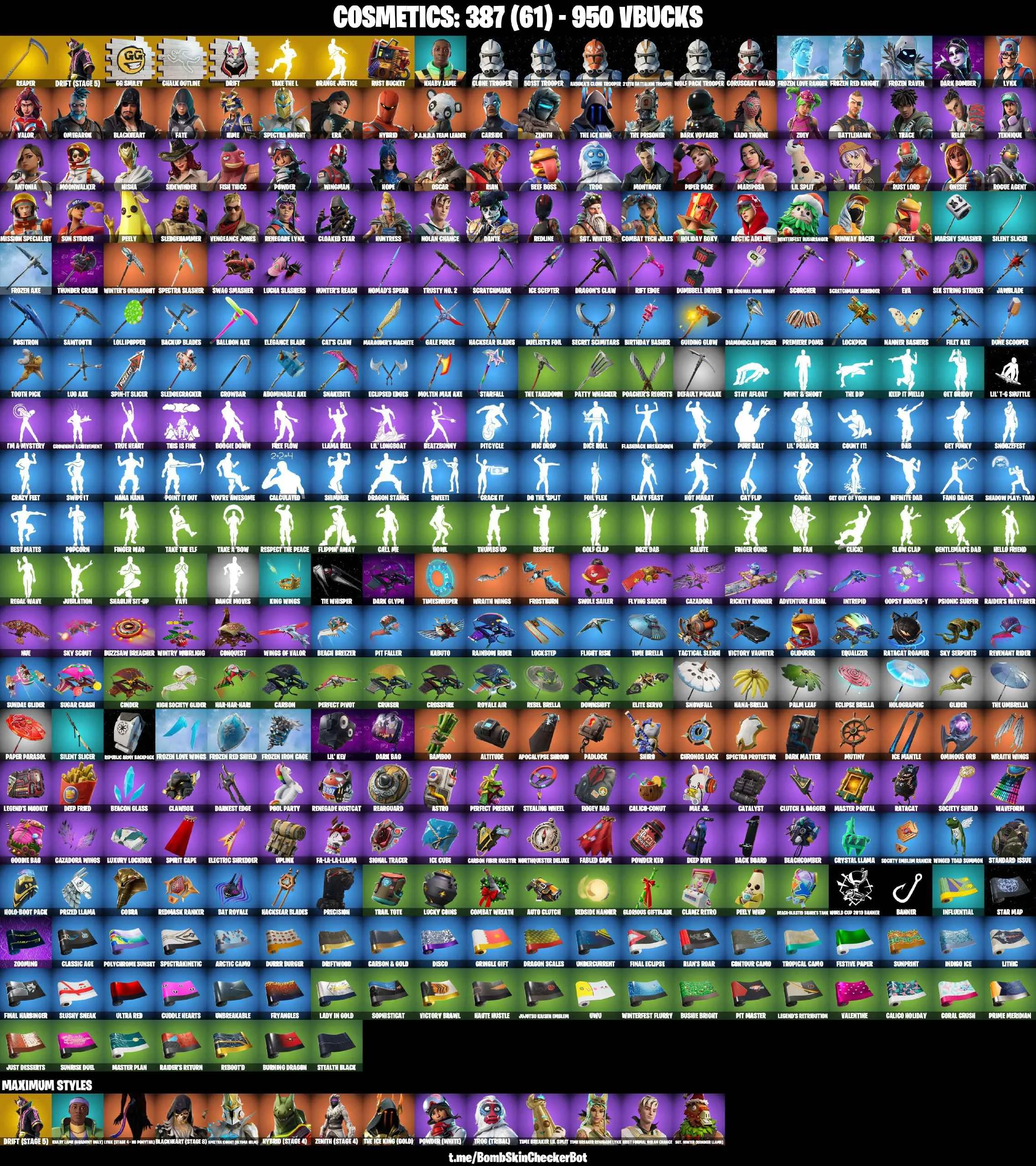 ❤️71 SKINS❤️TAKE THE L❤️ORANGE JUSTICE❤️CLONE TROOPER PACK❤️ZOEY❤️ONESIE❤️HOPE❤️MARIPOSA❤️COMBAT TECH JULES❤️DRIFT(STAGE 5)❤️PEELY❤️SIZZLE❤️RUNWAY RACER❤️REAPER❤️RUST BUCKET❤️CAN PLAY ON PSN❤️XBOX❤️PC❤️NINTENDO❤️MOBILE❤️950 VBUCKS❤️FULL EMAIL ACCESS❤️