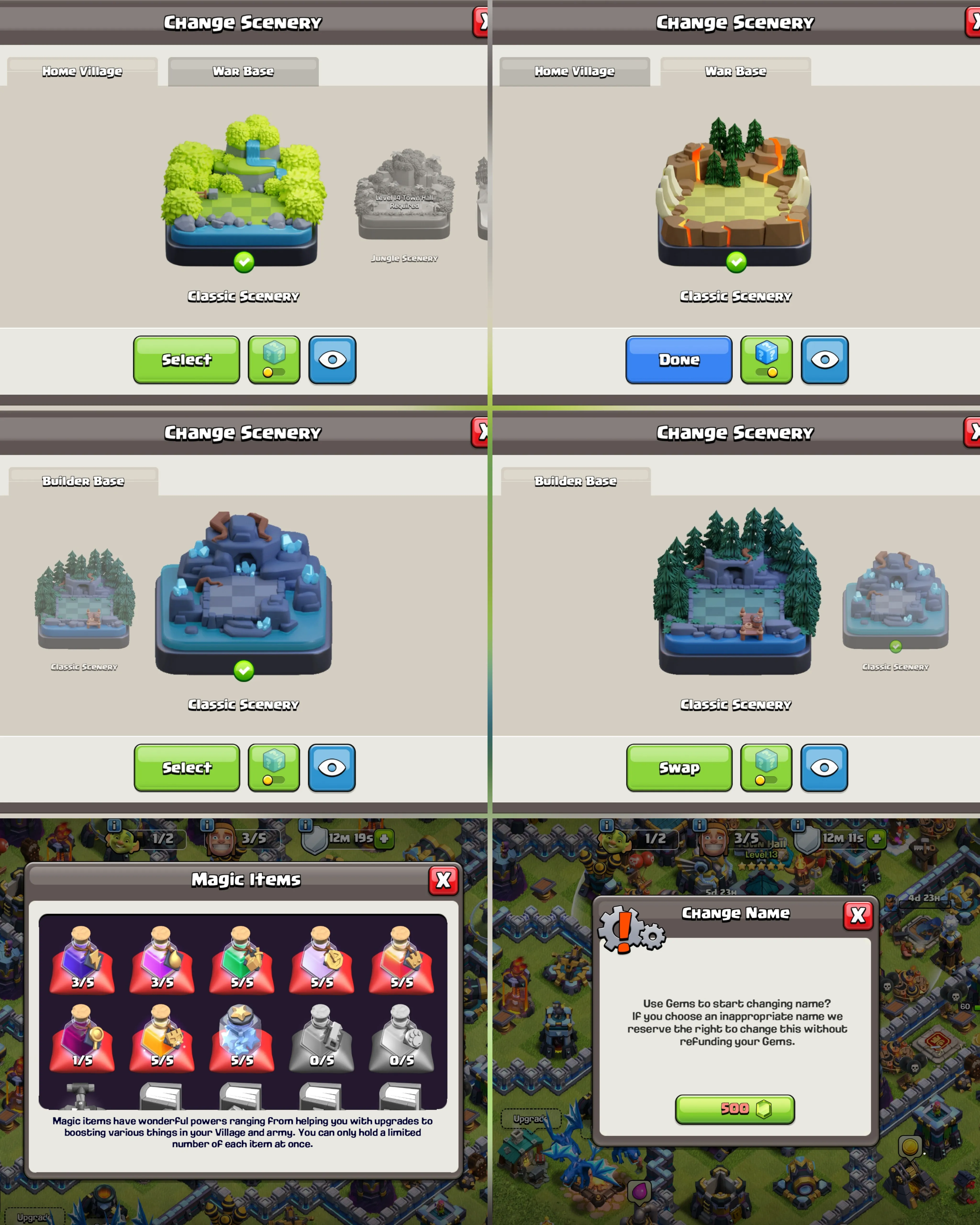 C052 TH13 - XP182 - 265 GEMS - CN 500 GEMS - BK60 SKIN PIXEL KING GG12 - AQ61 SKIN ICE QUEEN - GW41 SKIN WARDEN MASTER