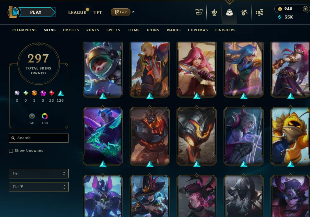 👑(EUW) GOLD II(80% WR, SUPER HIGH ELO) 🚀297 SKIN