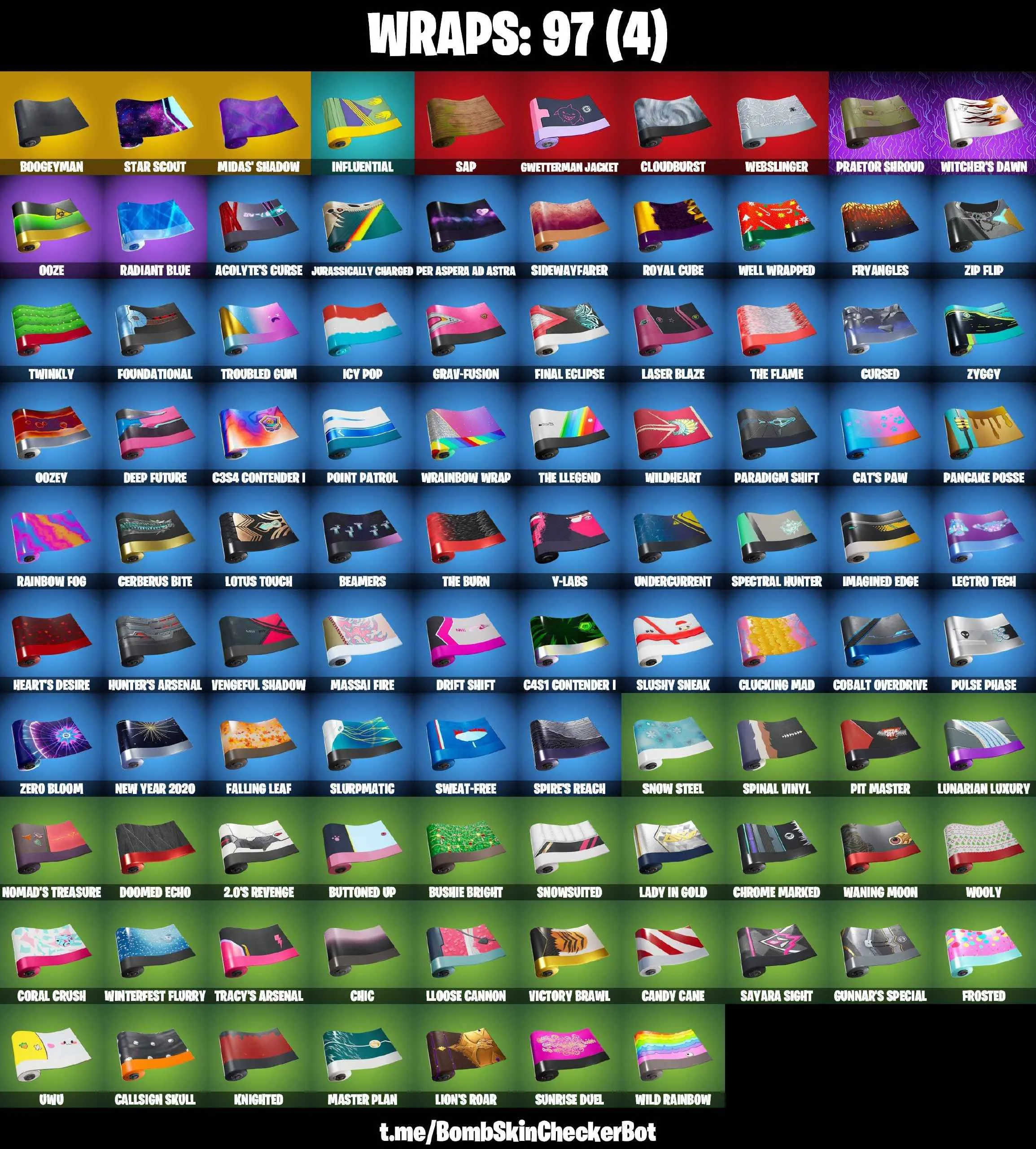 ❤️114 SKINS❤️JABBA SWITCHWAY❤️BACKLASH❤️SNAKE EYES❤️GOLDEN LARA CROFT❤️FULL BESKAR MANDALORIAN❤️RACHEL ROTH❤️TRACY TROUBLE❤️MASTER CHIEF❤️SKULL TROOPER❤️SPIDER-MAN❤️LAUGH IT UP❤️INTRODUCING❤️STAR WAND❤️PREDATOR❤️VI❤️GALAXIA❤️EVIE❤️CHARLOTTE❤️KOR❤️TSUKI 2.0❤️