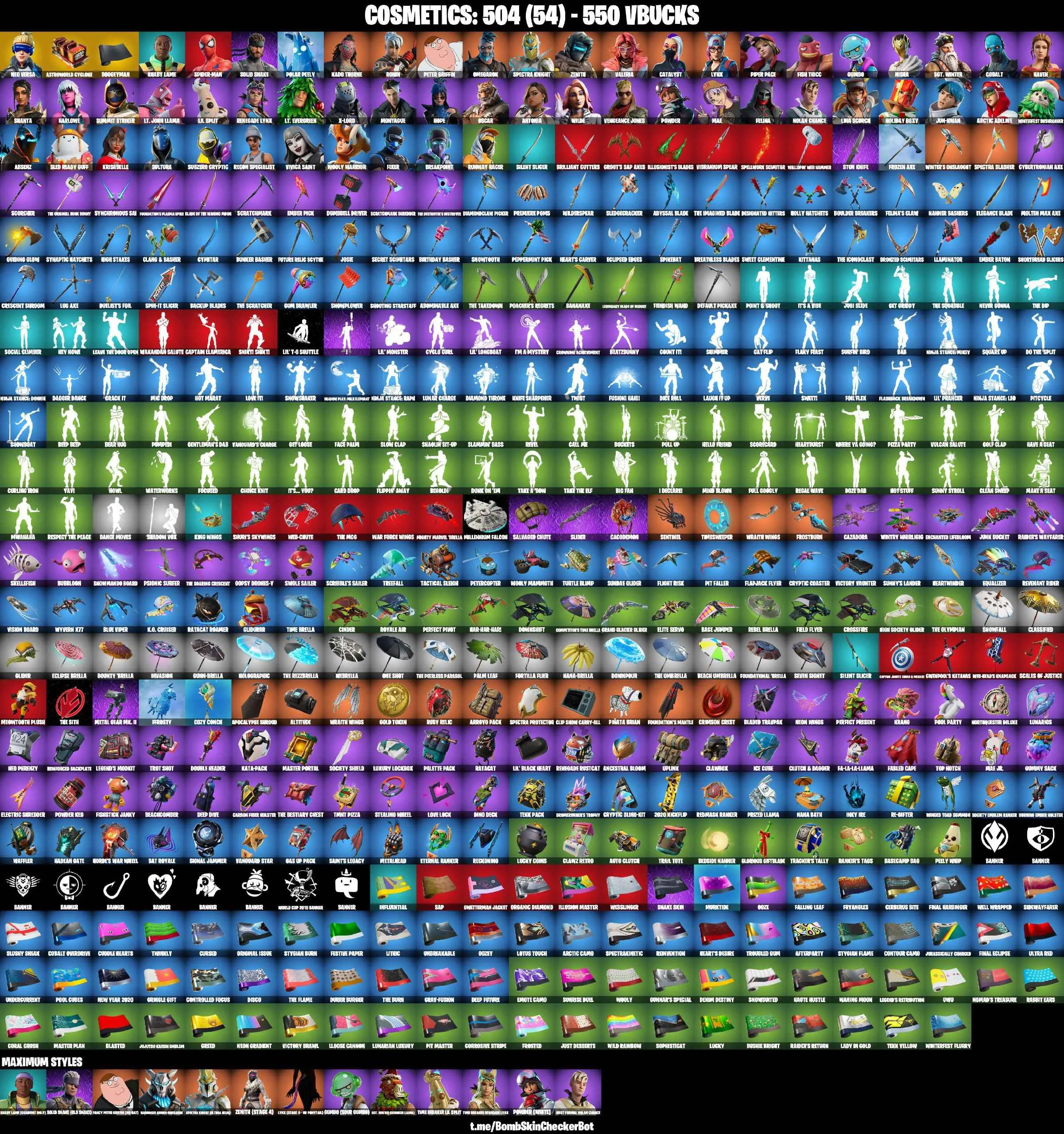 ❤️55 SKINS❤️NEO VERSA❤️GET GRIDDY❤️SPIDER-MAN❤️HOPE❤️LYNX(STAGE 4)❤️ZENITH(STAGE 4)❤️GUMBO(MAX)❤️SPECTRA KNIGHT(MAX)❤️NISHA❤️OSCAR❤️ASTROWORLD CYCLONE❤️PEPPERMINT PICK❤️TAKE THE ELF❤️CAN PLAY ON PSN❤️XBOX❤️PC❤️NINTENDO❤️MOBILE❤️550 VBUCKS❤️FULL EMAIL ACCESS❤️